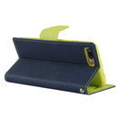 GOOSPERY FANCY DIARY for iPhone 8 Plus & 7 Plus Cross Texture Horizontal Flip Leather Case with Card Slots & Wallet & Holder(navy)