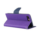 GOOSPERY FANCY DIARY for iPhone 8 Plus & 7 Plus Cross Texture Horizontal Flip Leather Case with Card Slots & Wallet & Holder(Purple)