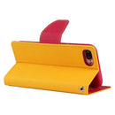 GOOSPERY FANCY DIARY for iPhone 8 Plus & 7 Plus Cross Texture Horizontal Flip Leather Case with Card Slots & Wallet & Holder(Yellow)