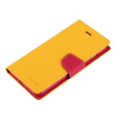 GOOSPERY FANCY DIARY for iPhone 8 Plus & 7 Plus Cross Texture Horizontal Flip Leather Case with Card Slots & Wallet & Holder(Yellow)