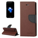 GOOSPERY FANCY DIARY for iPhone 8 Plus & 7 Plus Cross Texture Horizontal Flip Leather Case with Card Slots & Wallet & Holder(Brown)