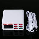 896 40W QC 3.0 6 USB Ports Fast Charger with LCD Digital Display, EU Plug(White)