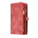 CaseMe for iPhone 8 Plus & 7 Plus Multifunctional Leather Billfold with Detachable Magnetic PC Back Protective Case & Holder & 11 Card Slots & 3 Cash Slots & 1 Zipper Wallet & 2 Photo Frames & 3 Magnetic Clasps(Red)