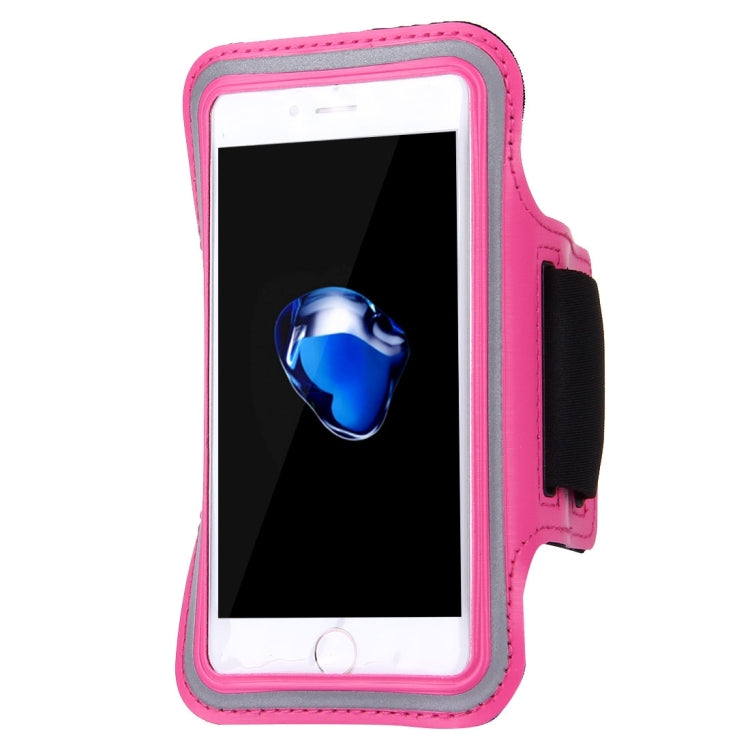 For iPhone 8 Plus & 7 Plus Sport Armband Case with Key Pocket(Magenta)