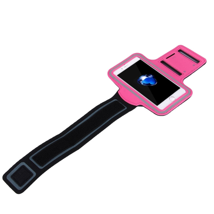For iPhone 8 Plus & 7 Plus Sport Armband Case with Key Pocket(Magenta)