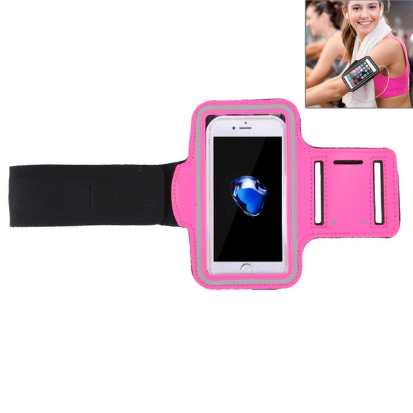 For iPhone 8 Plus & 7 Plus Sport Armband Case with Key Pocket(Magenta)