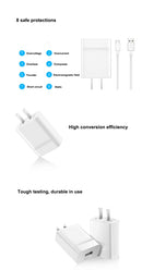 Huawei Fast Charge 9V2A / 5V2A Single USB Port, 100-240V Wide Voltage, US Plug, For iPad, iPhone, Galaxy, Huawei, Xiaomi, LG, HTC and Other Smart Phones, Rechargeable Devices(White)