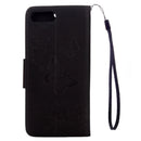 For iPhone 8 Plus & 7 Plus Butterflies Embossing Horizontal Flip Leather Case with Holder & Card Slots & Wallet & Lanyard(Black)