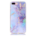 For iPhone 8 Plus & 7 Plus Pink Gold Marble Pattern Soft Protective Back Cover Case