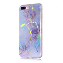 For iPhone 8 Plus & 7 Plus Pink Gold Marble Pattern Soft Protective Back Cover Case