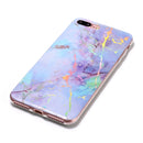 For iPhone 8 Plus & 7 Plus Pink Gold Marble Pattern Soft Protective Back Cover Case