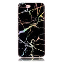For iPhone 8 Plus & 7 Plus Black Gold Marble Pattern Soft Protective Back Cover Case