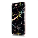 For iPhone 8 Plus & 7 Plus Black Gold Marble Pattern Soft Protective Back Cover Case