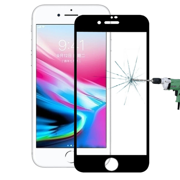For iPhone SE 2020 / 8 / 7 0.3mm 9H Surface Hardness 4D Curved Full Screen Tempered Glass Screen Protector(Black)