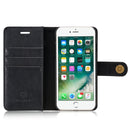 DG.MING For iPhone SE 2020 & 8 & 7 Crazy Horse Texture Horizontal Flip Detachable Magnetic Protective Case with Holder & Card Slots & Wallet(Black)