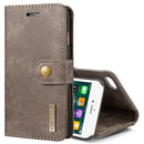 DG.MING For iPhone SE 2020 & 8 & 7 Crazy Horse Texture Horizontal Flip Detachable Magnetic Protective Case with Holder & Card Slots & Wallet(Grey)