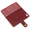 DG.MING For iPhone SE 2020 & 8 & 7 Crazy Horse Texture Horizontal Flip Detachable Magnetic Protective Case with Holder & Card Slots & Wallet(Red)