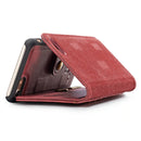 DG.MING For iPhone SE 2020 & 8 & 7 Crazy Horse Texture Horizontal Flip Detachable Magnetic Protective Case with Holder & Card Slots & Wallet(Red)