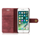DG.MING For iPhone SE 2020 & 8 & 7 Crazy Horse Texture Horizontal Flip Detachable Magnetic Protective Case with Holder & Card Slots & Wallet(Red)