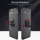 Metal Ring Holder 360 Degree Rotating TPU Case For iPhone SE 2020 & 8 & 7 (Black+Blue)