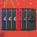 Metal Ring Holder 360 Degree Rotating TPU Case For iPhone SE 2020 & 8 & 7 (Black+Blue)