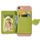 Leaf Style Magnetic Leather Case For iPhone SE 2020 & 8 & 7 , with Holder & Card Slots & Wallet & Photo Frame (Green)