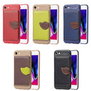 Leaf Style Magnetic Leather Case For iPhone SE 2020 & 8 & 7 , with Holder & Card Slots & Wallet & Photo Frame (Green)