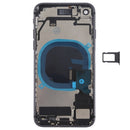 Battery Back Cover Assembly with Side Keys & Vibrator & Loud Speaker & Power Button + Volume Button Flex Cable & Card Tray for iPhone 8(Black)
