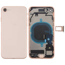 Battery Back Cover Assembly with Side Keys & Vibrator & Loud Speaker & Power Button + Volume Button Flex Cable & Card Tray for iPhone 8(Rose Gold)
