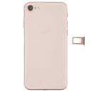 Battery Back Cover Assembly with Side Keys & Vibrator & Loud Speaker & Power Button + Volume Button Flex Cable & Card Tray for iPhone 8(Rose Gold)