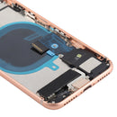 Battery Back Cover Assembly with Side Keys & Vibrator & Loud Speaker & Power Button + Volume Button Flex Cable & Card Tray for iPhone 8(Rose Gold)