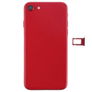 Battery Back Cover Assembly with Side Keys & Vibrator & Loud Speaker & Power Button + Volume Button Flex Cable & Card Tray for iPhone 8(Red)