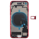Battery Back Cover Assembly with Side Keys & Vibrator & Loud Speaker & Power Button + Volume Button Flex Cable & Card Tray for iPhone 8(Red)