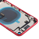 Battery Back Cover Assembly with Side Keys & Vibrator & Loud Speaker & Power Button + Volume Button Flex Cable & Card Tray for iPhone 8(Red)