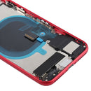 Battery Back Cover Assembly with Side Keys & Vibrator & Loud Speaker & Power Button + Volume Button Flex Cable & Card Tray for iPhone 8(Red)