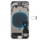Battery Back Cover Assembly with Side Keys & Vibrator & Loud Speaker & Power Button + Volume Button Flex Cable & Card Tray for iPhone 8(Silver)