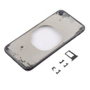 Transparent Back Cover with Camera Lens & SIM Card Tray & Side Keys for iPhone 8 (Black)