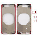 Transparent Back Cover with Camera Lens & SIM Card Tray & Side Keys for iPhone 8 (Red)