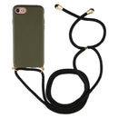 For iPhone 8 / 7 TPU Anti-Fall Mobile Phone Case With Lanyard(Green)