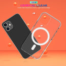 Magsafe Case Simple Magnetic Ring All-inclusive Clear Crystal Acrylic PC +TPU Shockproof Case For iPhone SE 2020 / 8