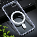 Magsafe Case Simple Magnetic Ring All-inclusive Clear Crystal Acrylic PC +TPU Shockproof Case For iPhone SE 2020 / 8