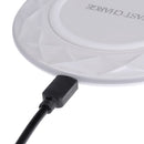 DC5V Input Diamond Qi Standard Fast Charging Wireless Charger, Cable Length: 1m(White)