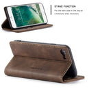 CaseMe-013 Multifunctional Retro Frosted Horizontal Flip Leather Case for iPhone 7 / 8, with Card Slot & Holder & Wallet(Coffee)