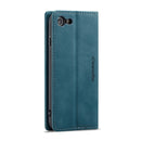 CaseMe-013 Multifunctional Retro Frosted Horizontal Flip Leather Case for iPhone 7 / 8, with Card Slot & Holder & Wallet(Blue)