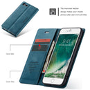 CaseMe-013 Multifunctional Retro Frosted Horizontal Flip Leather Case for iPhone 7 / 8, with Card Slot & Holder & Wallet(Blue)