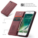 CaseMe-013 Multifunctional Retro Frosted Horizontal Flip Leather Case for iPhone 7 / 8, with Card Slot & Holder & Wallet(Wine Red)