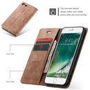 CaseMe-013 Multifunctional Retro Frosted Horizontal Flip Leather Case for iPhone 7 / 8, with Card Slot & Holder & Wallet(Brown)