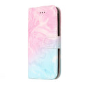 For iPhone SE 2020 & 8 & 7 Pink Green Marble Pattern Horizontal Flip Leather Case with Holder & Card Slots & Wallet