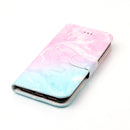 For iPhone SE 2020 & 8 & 7 Pink Green Marble Pattern Horizontal Flip Leather Case with Holder & Card Slots & Wallet