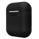 Portable Wireless Bluetooth Earphone Silicone Protective Box Anti-lost Dropproof Storage Bag for Apple AirPods 1/2(Earphone is not Included)(Black)